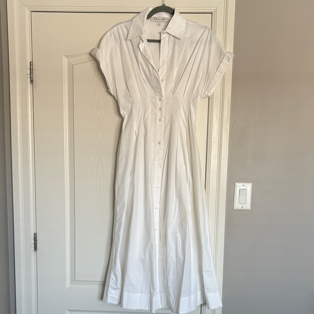Taylor Crisp White Midi Dress